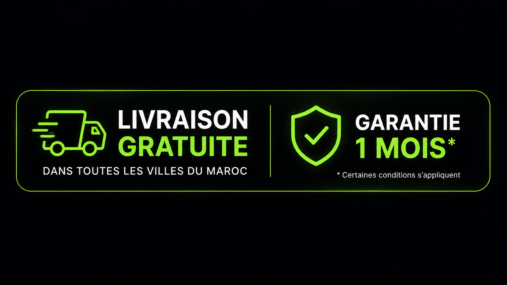 Livraison gratuite et garantie 1 mois